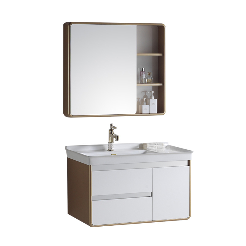 High quality & best price Bathroom Vanity Wall Mounted Sintered Stone Cabinet Bathroom PVC CABINET