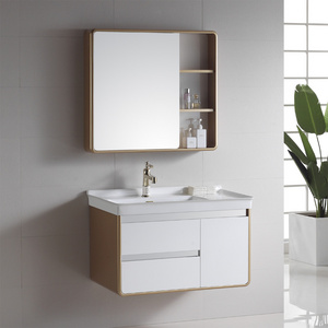 High quality & best price Bathroom Vanity Wall Mounted Sintered Stone Cabinet Bathroom PVC CABINET