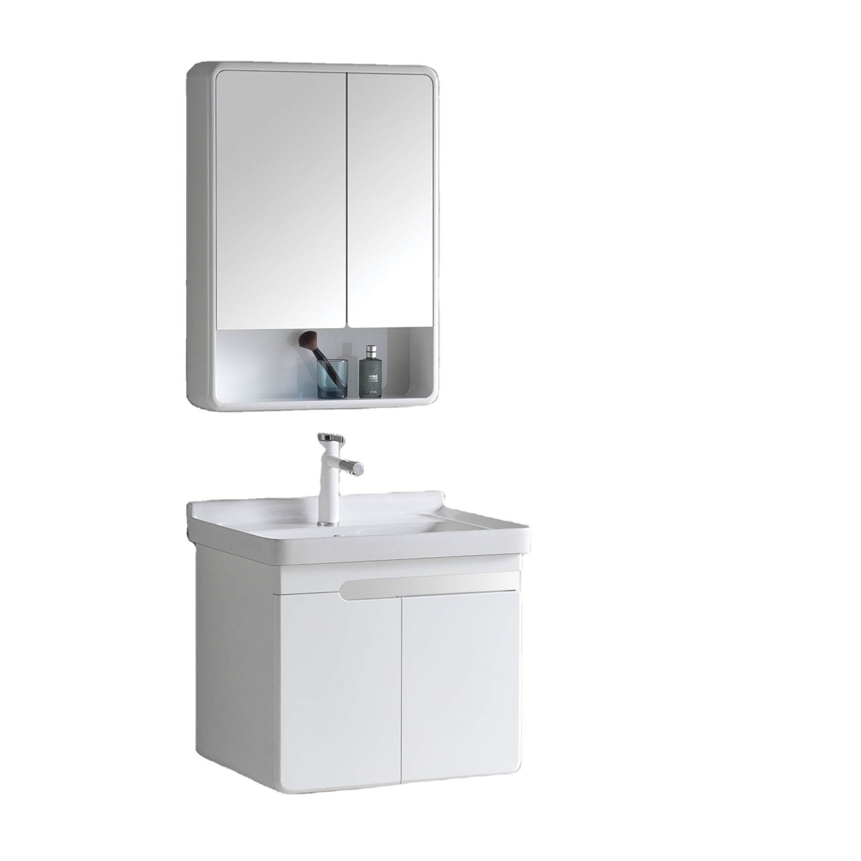 Modern Vanity Solid Wooden Basin Pvc Bathroom Cabinets