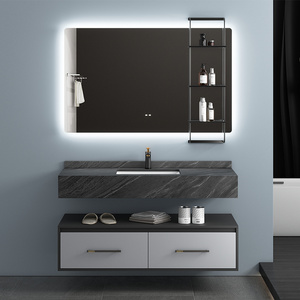 Hot Sale Wall Mounted Plywood under sink cabinets Bathroom Vanity with Mirror cabinet