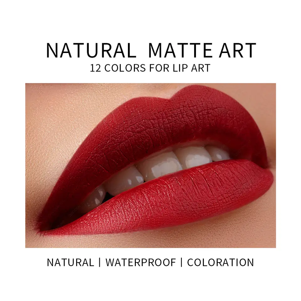 New Arrival 12 Colors Velvet Matte Lipsticks Pen Waterproof Sexy Red Lip Stick Makeup Lip Tint Pen