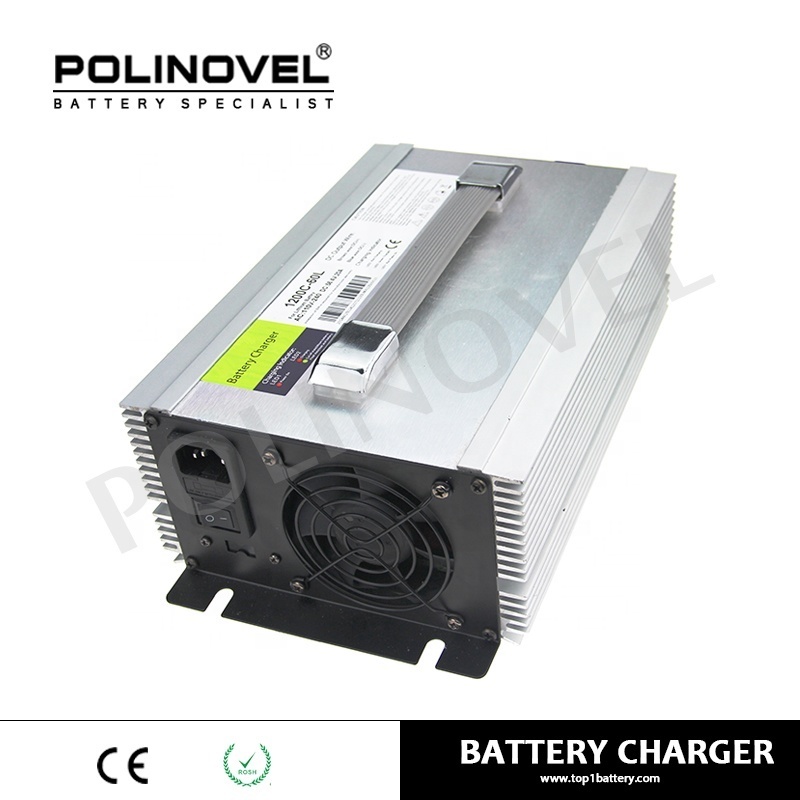 Polinovel 12 24 48 volt lithium lifepo4 battery charger for solar golf cart rv application