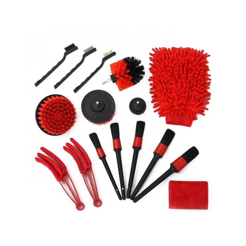 16Pcs Car Detailing Brush Set Car Detailing Cleaning Kit Auto Detailing Brush Set for for Interior Exterior Wheels