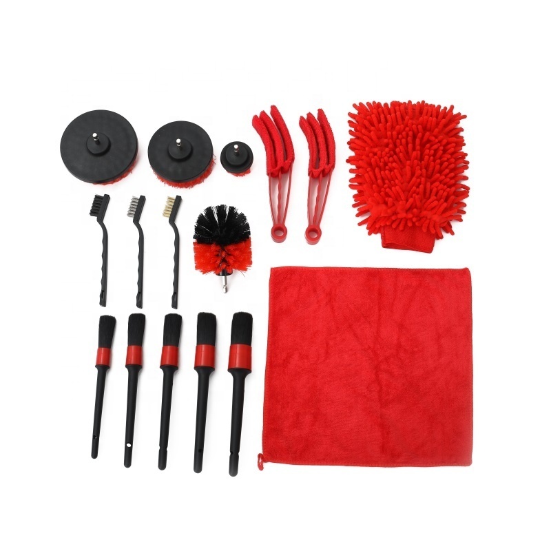 16Pcs Car Detailing Brush Set Car Detailing Cleaning Kit Auto Detailing Brush Set for for Interior Exterior Wheels