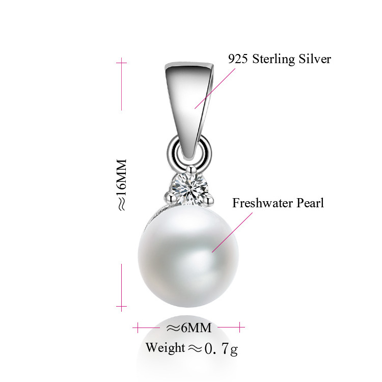 POLIVA Simple Fashion Daily Wear 925 Sterling Silver Earring and Pendant Natural Freshwater Pearl Jewelry Sets