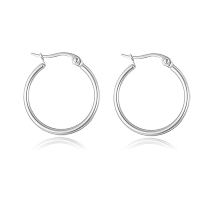 POLIVA Women Hoop Huggie Earring 925 Sterling Silver 30 Gold Plated Hoop Earrings Stainless Steel Hoop Earrings Rhodium Plated