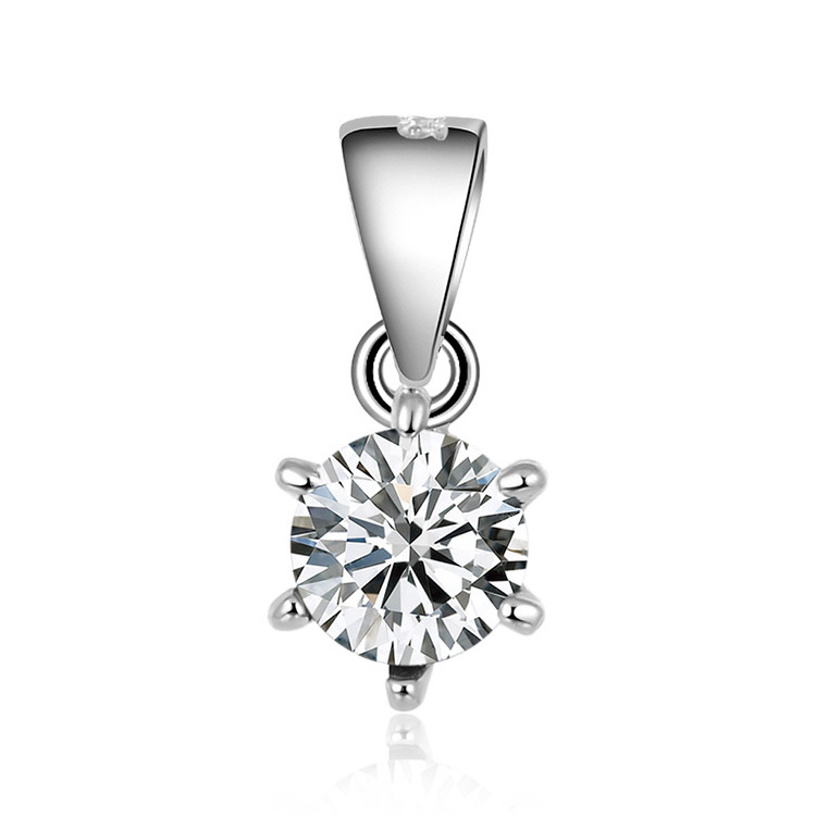 POLIVA Simple Cheap Price Custom Rhodium Plated 925 Sterling Silver Cz Pendants