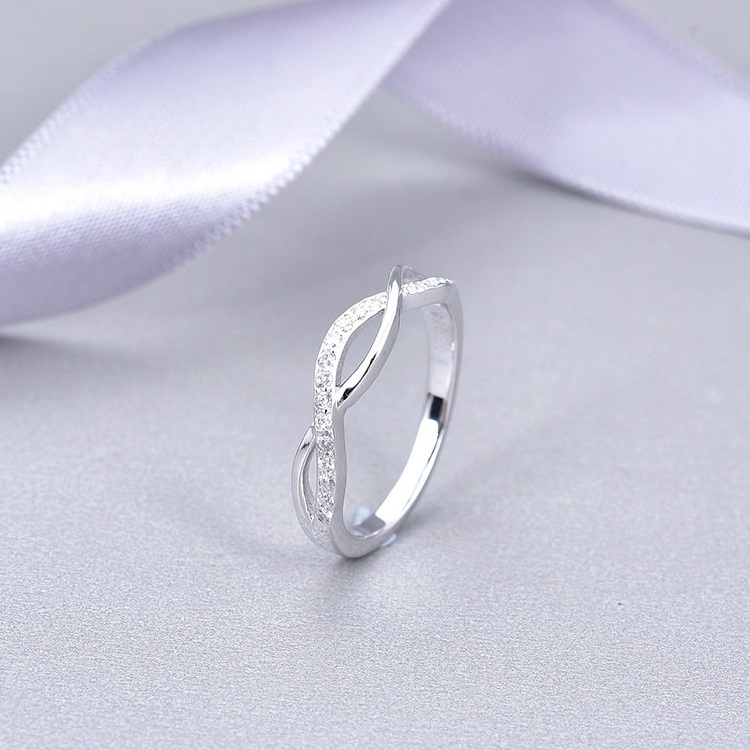 Nickel Free 5925 Silver Infinity Love Rings Rhodium Plated 3A Mason Minimalist Ring