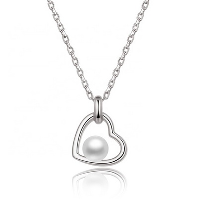 POLIVA Pearl Pendent Necklace Jewelry Women Freshwater Cultured Pearl Necklace 925 Sterling Silver Cute Necklaces Heart Blade