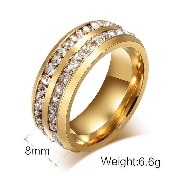 2017 High End Arabic Style Dubai Gold Plated Diamond Drill Stainless Steel Wedding Rings For Men