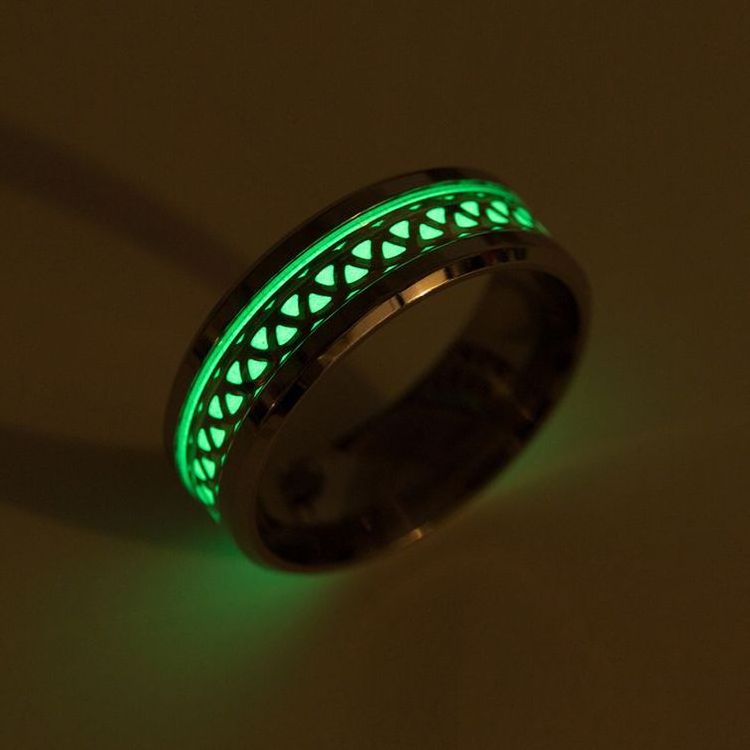 Best Selling High Quality Glow in the Dark Fluorescent Ring dragon Tungsten Carbide Glow Ring