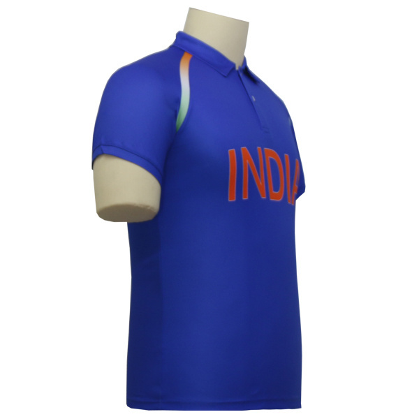 Free shipping summer fashion wholesale 100% polyester blue dry fast sublimation custom design cricket team india jersey