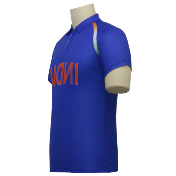 Free shipping summer fashion wholesale 100% polyester blue dry fast sublimation custom design cricket team india jersey