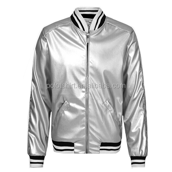 Unisex OEM Embroidery Printing Logo Shine Leather Baseball 3M Reflective Jacket Unisex Jersey Uniform for Adults