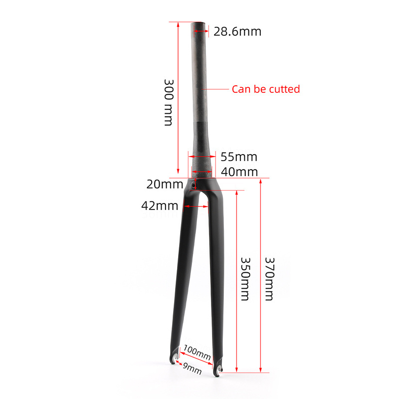 POLSO BF06 Tapered rigid fork full carbon fiber road bike front fork gravel bicycle hard fork 700C