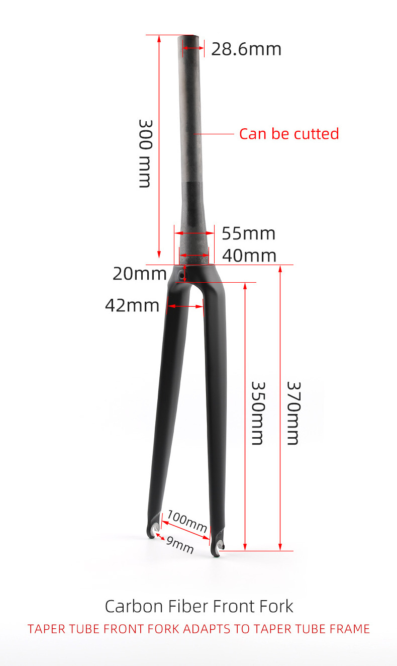 POLSO BF06 Tapered rigid fork full carbon fiber road bike front fork gravel bicycle hard fork 700C