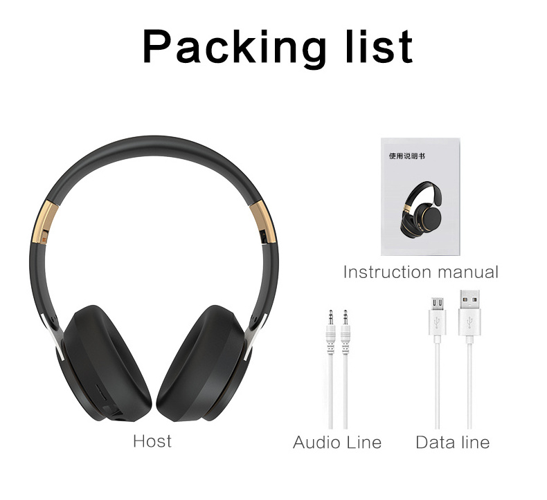 Noise Cancelling Wireless Headphones white label audifonos BT Foldable Hifi Deep Bass Earphones With Mic over ear headphone