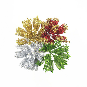 NewZealand glitter Christmas flower for indoor decoration artificial pohutukawa