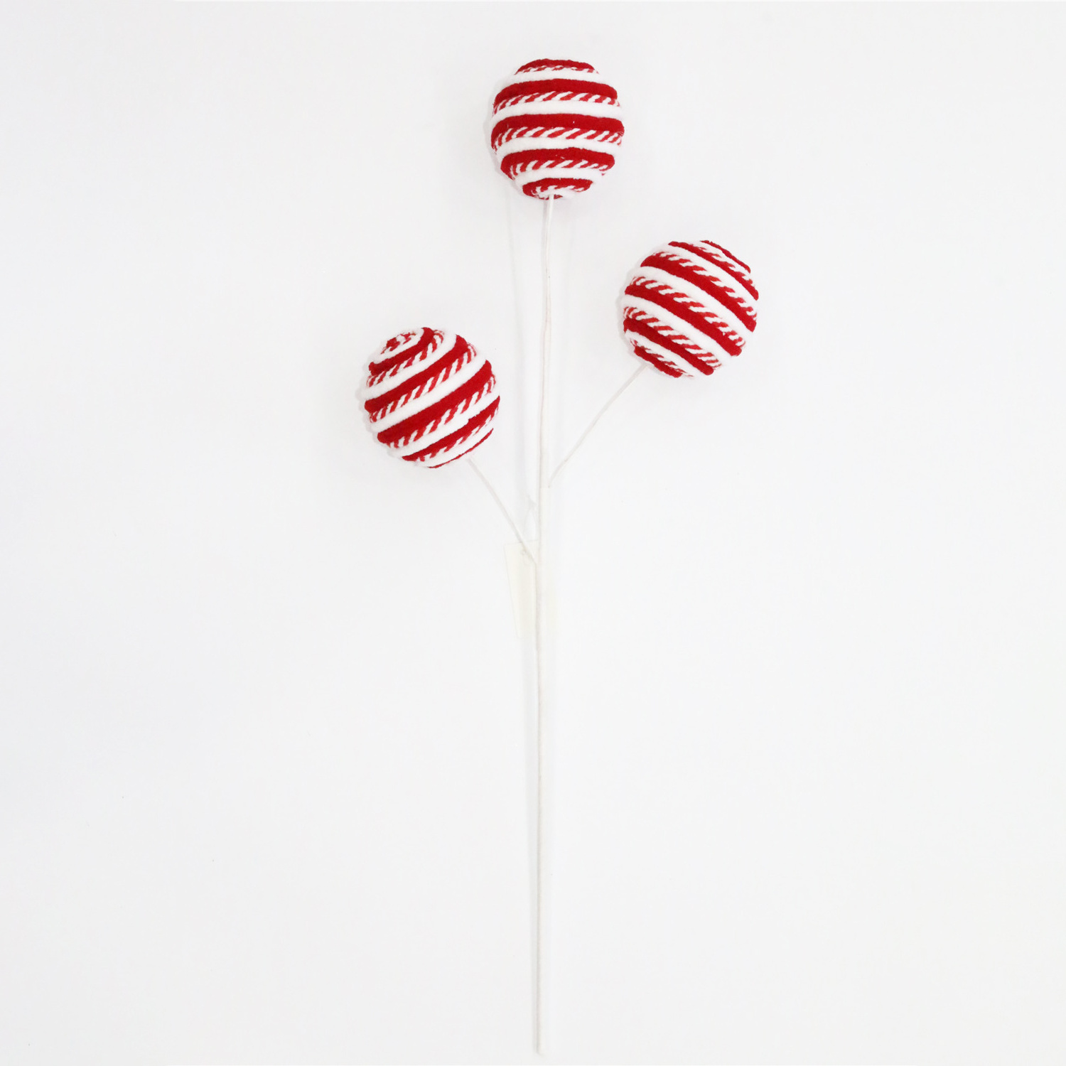 High Quality 12 Inch Candy Cane Curly Berry Pick Ornament for Christmas Tree Party Decor