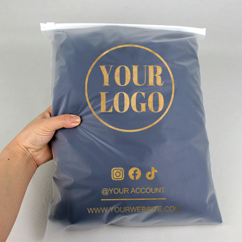 Custom Matte Print  printed zip lock bag Zipper lock Poly Zipper Lock Frosted Plastic Packaging Bag For t shirt