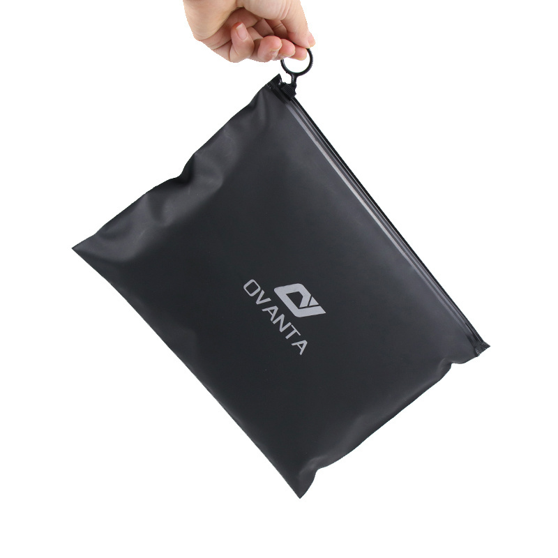 Personalized Printed Reusable Matte Frosted Clothing Garment T Shirt Packaging CPE Slider Zipper Ziplock Plastic Packaging Bag