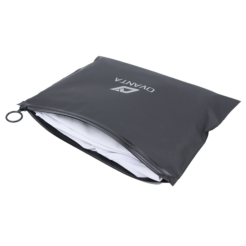 Personalized Printed Reusable Matte Frosted Clothing Garment T Shirt Packaging CPE Slider Zipper Ziplock Plastic Packaging Bag