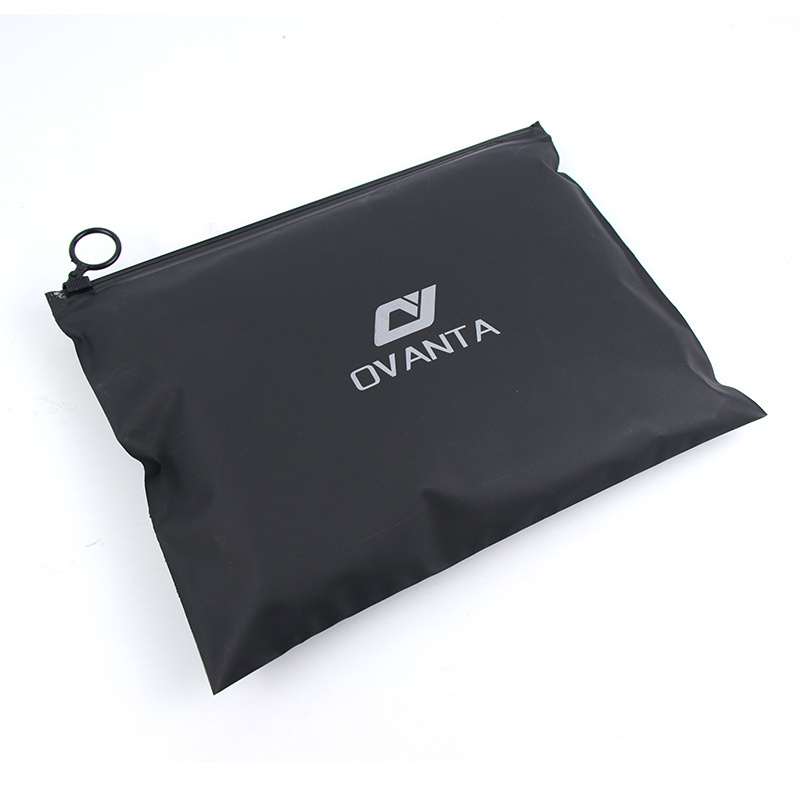 Personalized Printed Reusable Matte Frosted Clothing Garment T Shirt Packaging CPE Slider Zipper Ziplock Plastic Packaging Bag