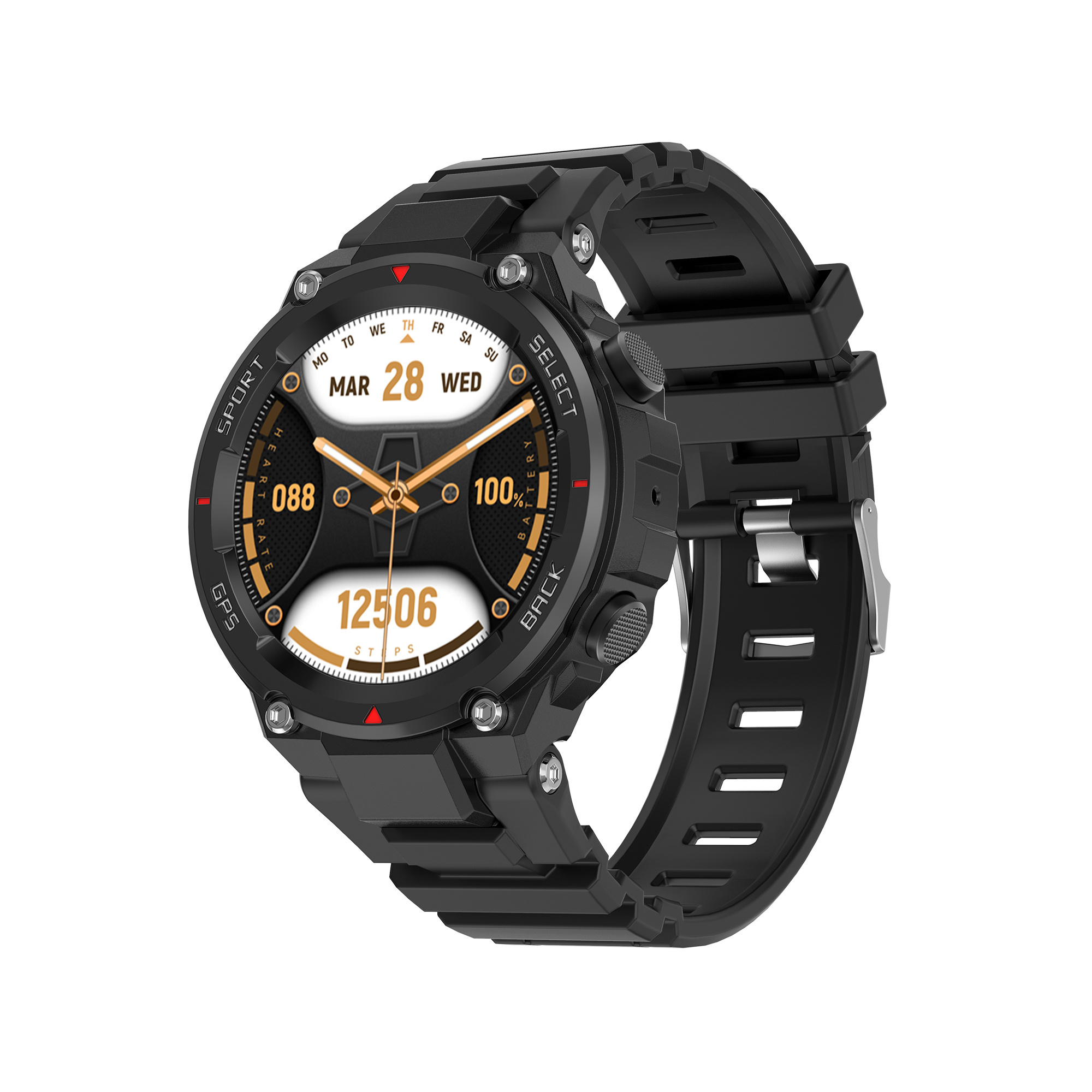 DT5 Sport Watch 1.45inch Round Screen IP68 Waterproof GPS Smart Watch Wallpaper Heart Rate Voice Assistant For Men Women WearPro