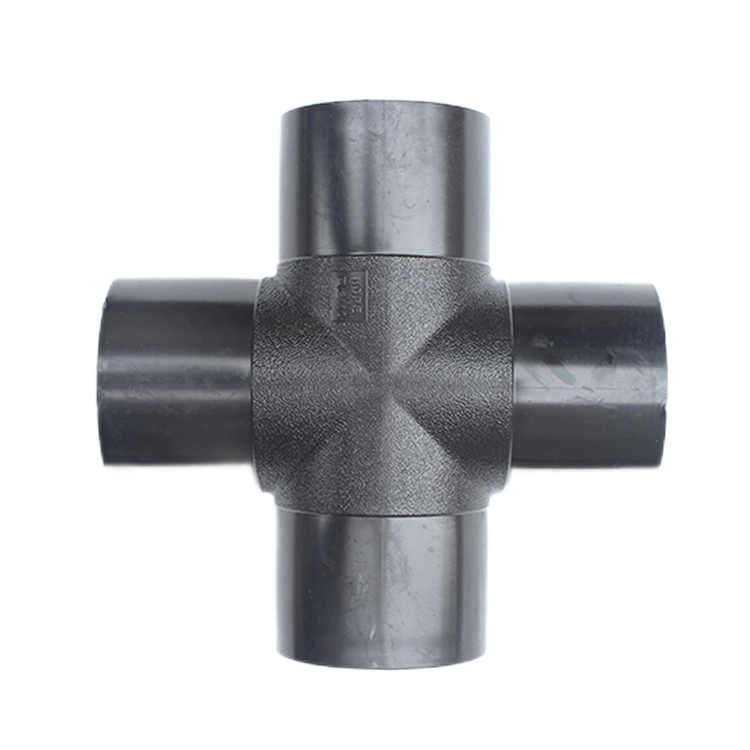 High Quality CE ISO Certification Pe Fittings Plastic Polyethylene Hdpe Pipe Fitting Equal Diameter Cross