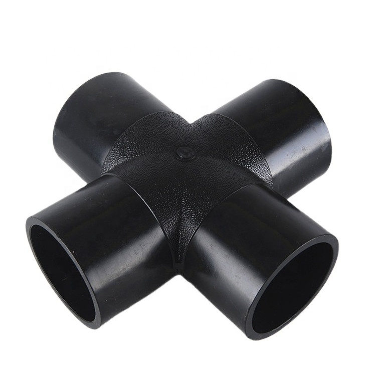 High Quality CE ISO Certification Pe Fittings Plastic Polyethylene Hdpe Pipe Fitting Equal Diameter Cross