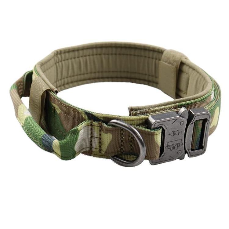 Pet Supplies Private Label Tactical Collar Dog Soft Cotton Padded Breathable with Handle Camouflage Collar Perro Para Mascotas