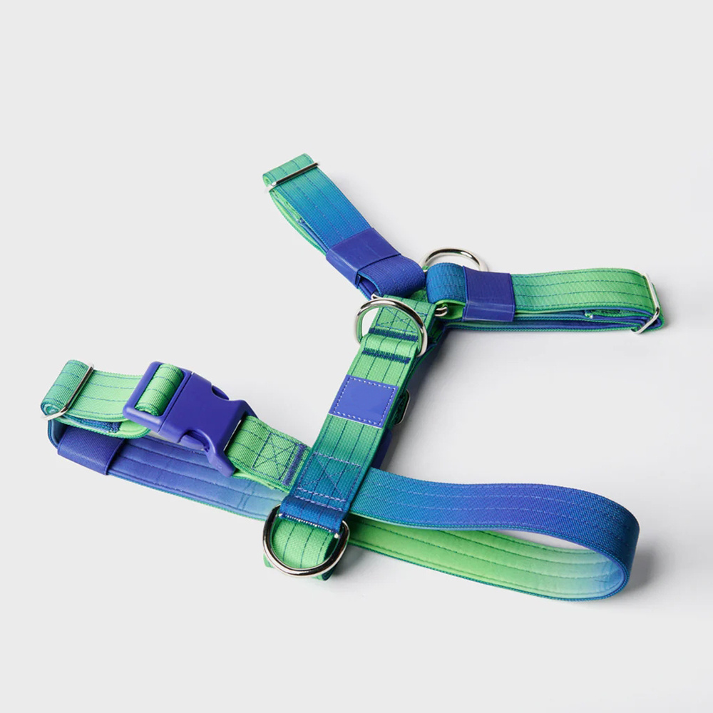 New Design Custom Dog Harness Nylon Tie-Dye Gradient Colour Dog Chest Harness Easy On And Off Pet Harness