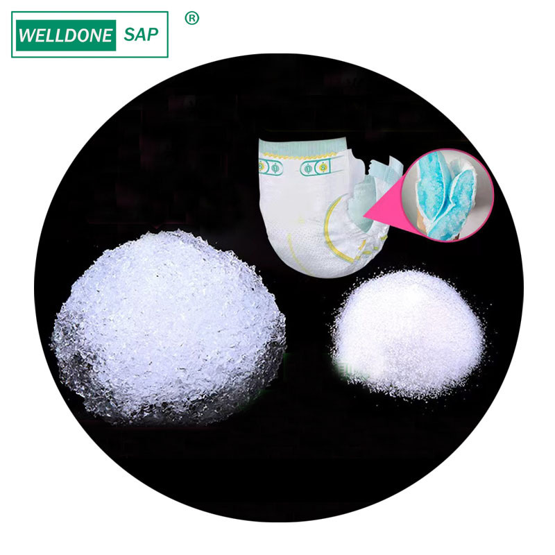 WELLDONE Water Absorption Sodium Polyacrylate Powder Price Acrylate Polymer NSAP Super Absorbent Polymer For Baby Ddiaper