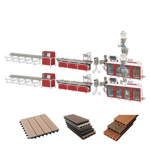 PP PE WPC waste recycled plastic wood lumber timber composite flooring profile making machine