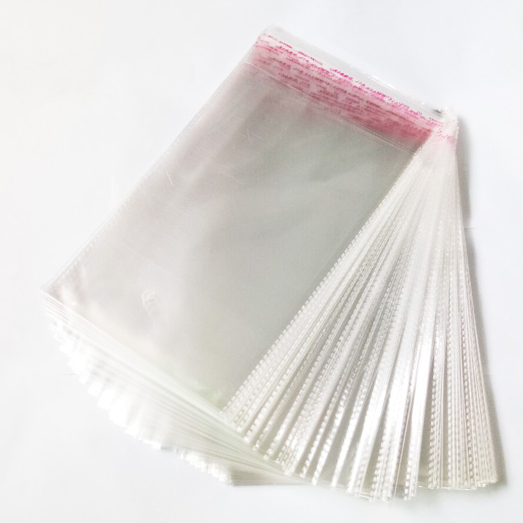 Polysmarts Stock Size 24*38cm Biodegradable Clear Cellophane Seal Plastic OPP Bags Degradable Materials Self Adhesive Bag