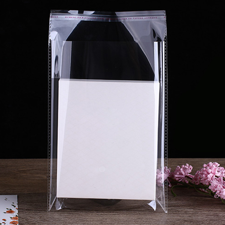 Polysmarts Stock Size 24*38cm Biodegradable Clear Cellophane Seal Plastic OPP Bags Degradable Materials Self Adhesive Bag