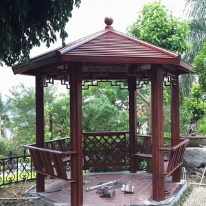 Chinese hexagonal luxury flat roof outdoor garden pavilion gazebo tent