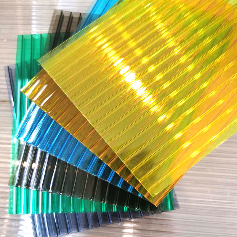 High transparency polycarbonate corrugated roofing sheets multiwall pc Plastic hollow Roof Panel sheet