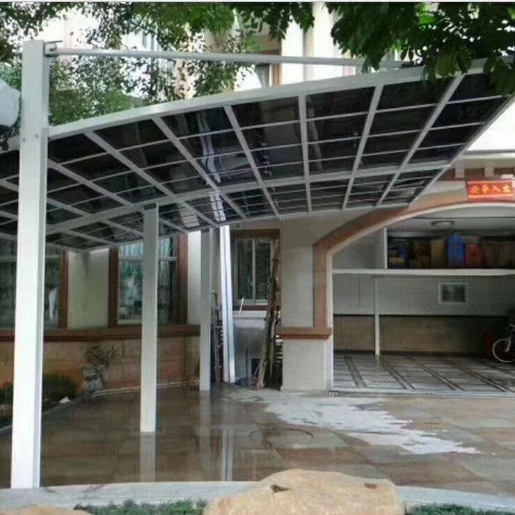 Customized outdoor aluminum metal frame car parking shades polycarbonate roofing sheet carport