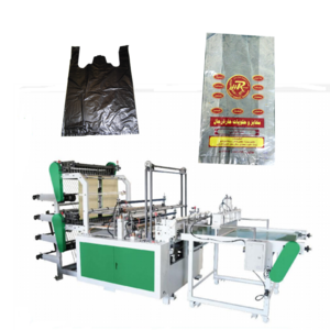 Poly bag make forming machine double-layer four-line bottom side sealing plastic nylon carry bags manufacturing making machines