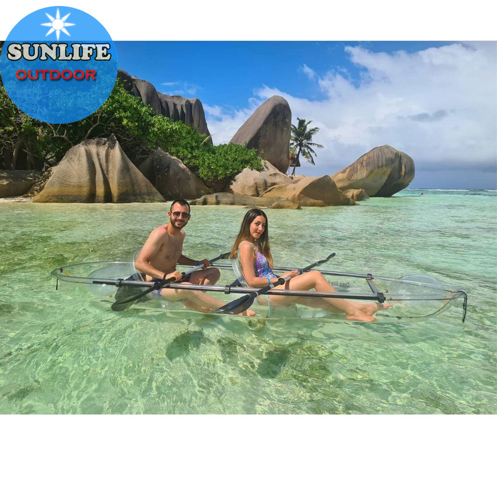 CE Certificate Sun Life Double seats  Durable Transparent Kayak  and Crystal glass canoes