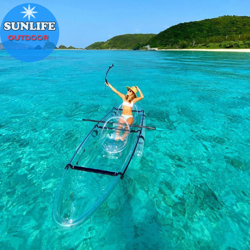 CE Certificate Sun Life Double seats  Durable Transparent Kayak  and Crystal glass canoes