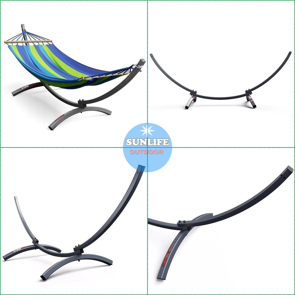 New Product Design Moon Hammock Stand 8.2~9.8ft Long Curved Hammock Bracket, Camping Hammock 550~660lb Capacity,Hammock Swing