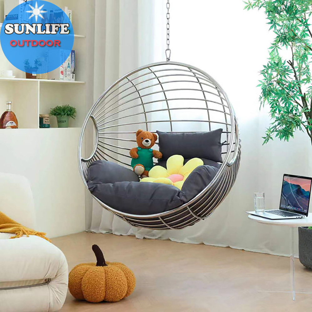 Hot-sell New Style Gold Swing Chair Hanging Chair,High-Quality Metal Bubble Chair With Stand,Outdoor Hanging Chair For Bedroom