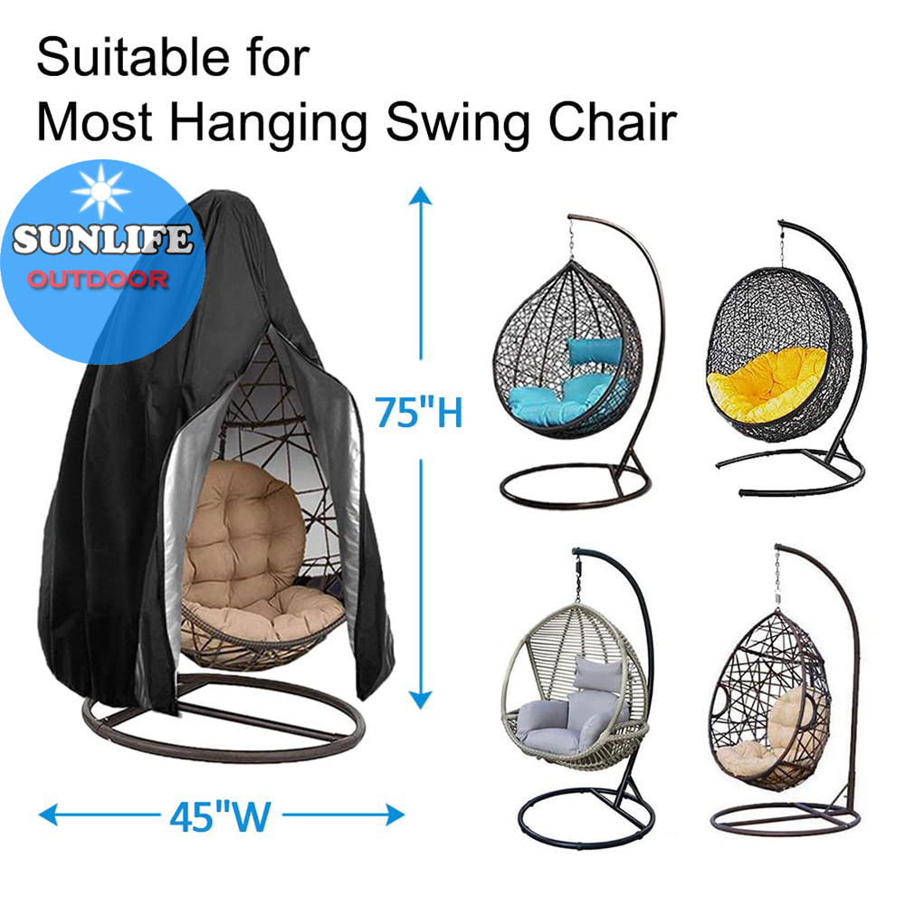 Large Supply New Design Patio Hanging Chair Cover Egg Swing Chair Cover,Durable Waterproof Patio Chair Covers With Black/Grey