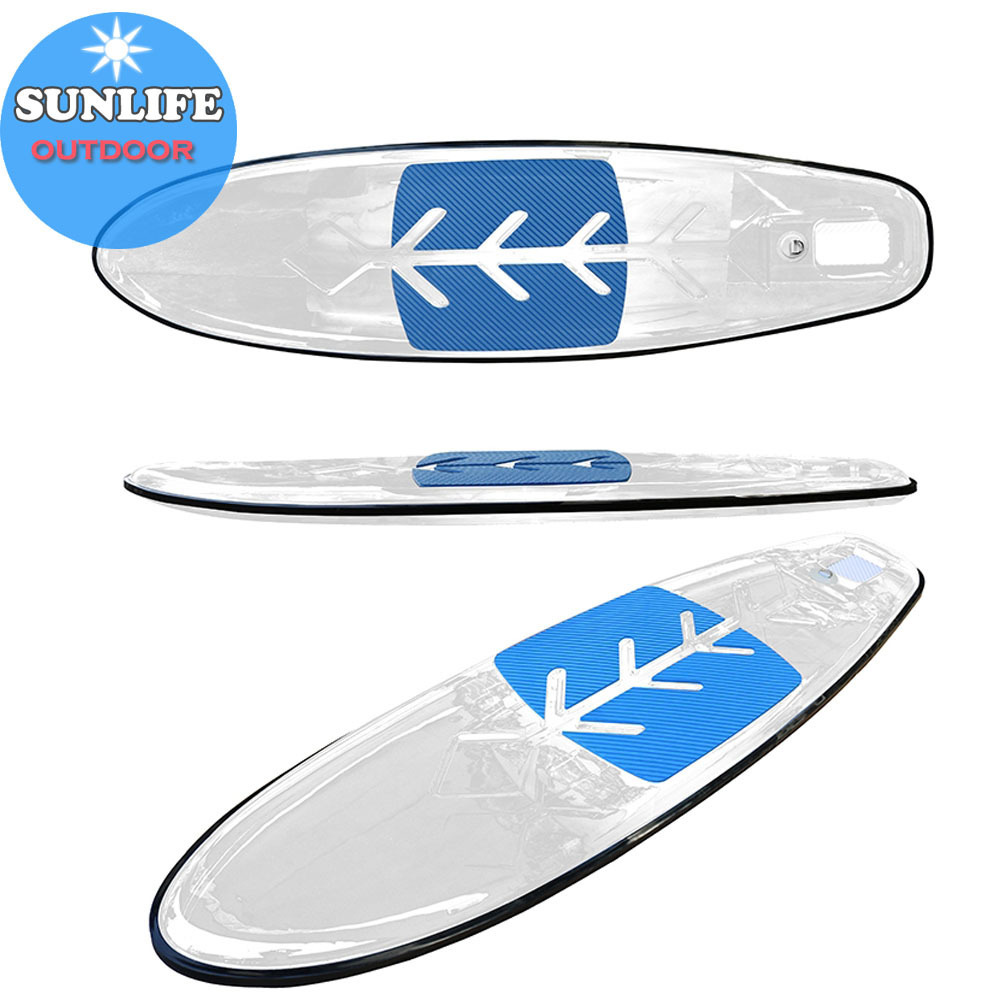 2021 durable and safety clear SUP board transparent surfboard with paddle