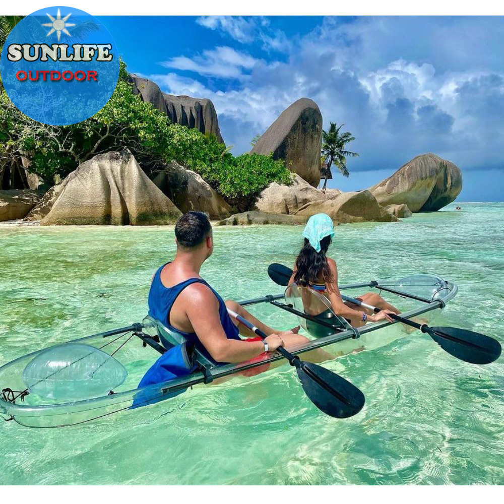 CE Certificate Sun Life Double seats  Durable Transparent Kayak  and Crystal glass canoes