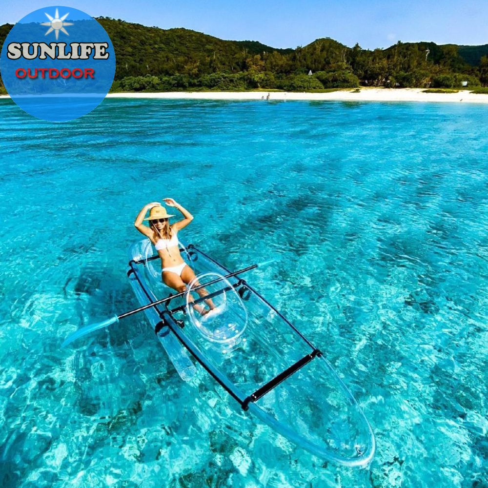 CE Certificate Sun Life Double seats  Durable Transparent Kayak  and Crystal glass canoes