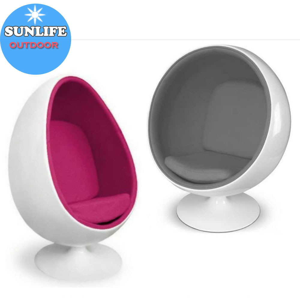 luxury Egg Shaped half ball chair with cushion and stand