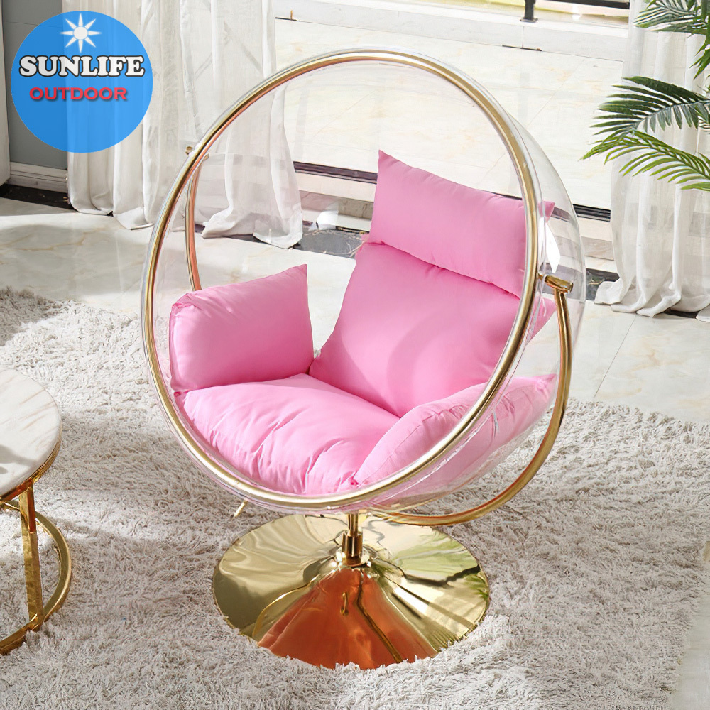 SUNLIFE Globe acrylic transparent bubble chair Silver Cushion  hanging chair